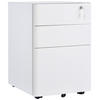 ROLLCONTAINER mobiler Aktenschrank mit 3 Schubladen Büroschrank Stahl Weiß - Weiß, Metall (48/59/39cm) - Vinsetto
