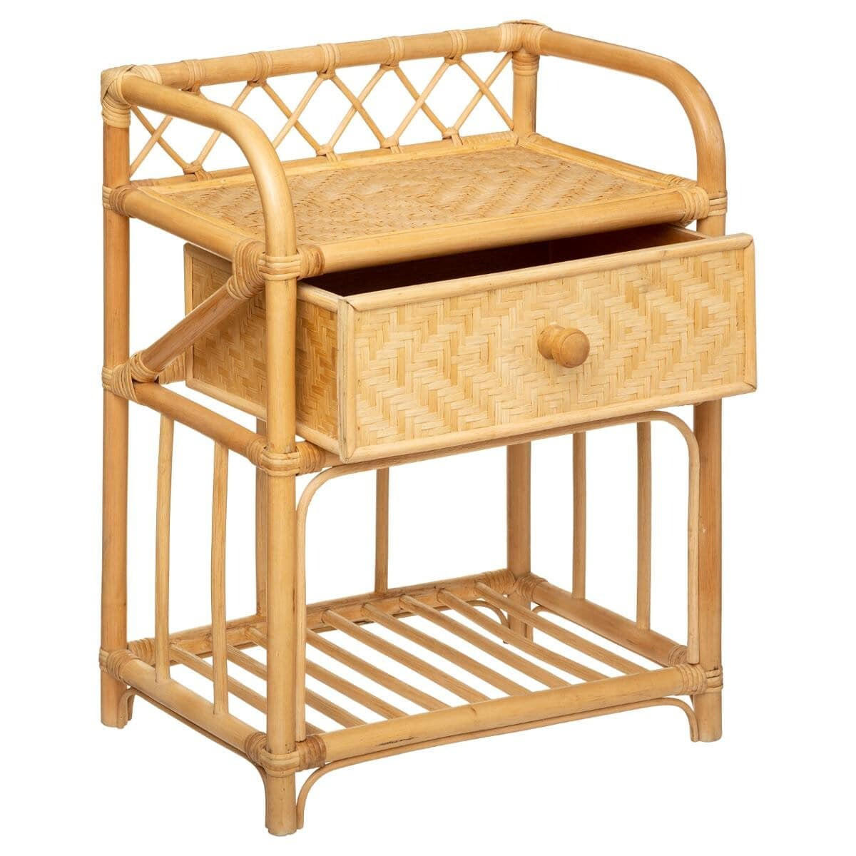 RATTANTISCH für Schlafzimmer Aoni 40/30/60 cm - Beige, Naturmaterialien (30/60/40cm) - Atmosphera Createur d´interieur