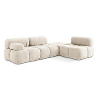 ECKSOFA Rechts Chenille Stoff Beige - Beige/Creme, Kunststoff/Textil (285/190cm) - LaMiaSofa