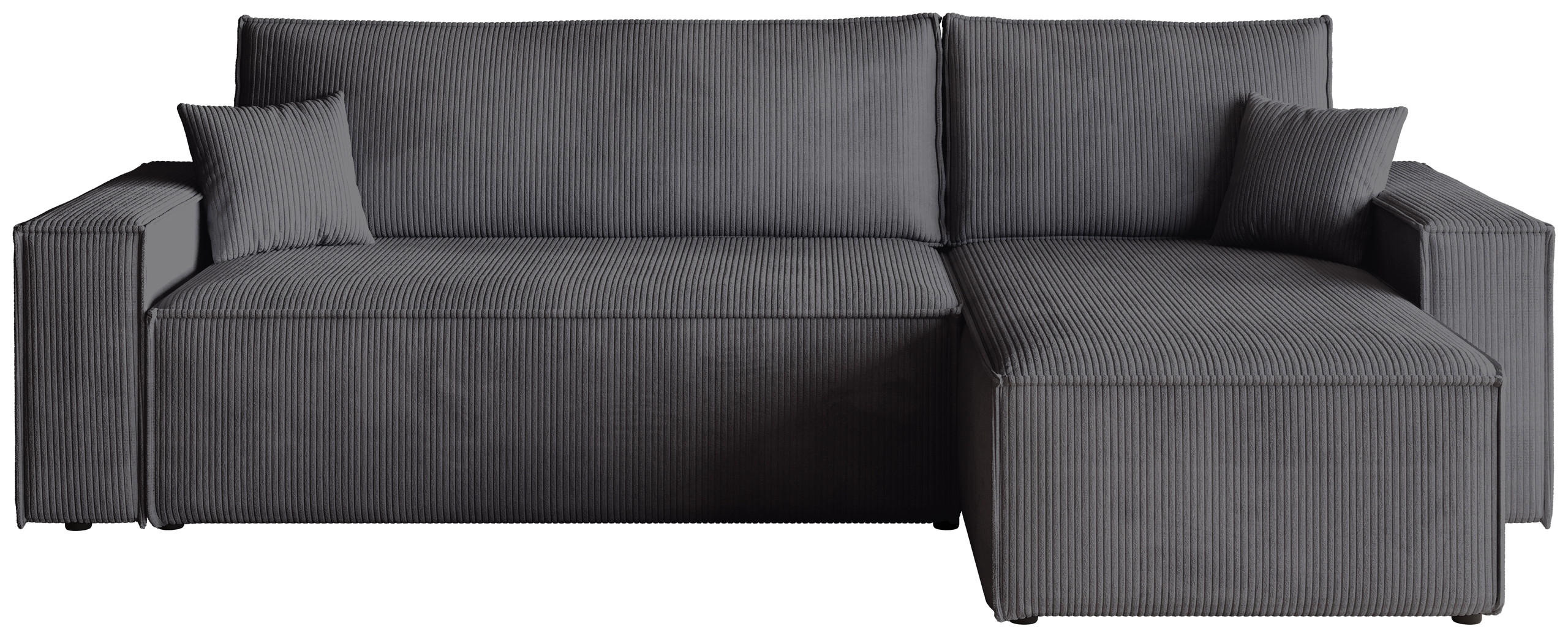 ECKSOFA ADI mit Schlaffunktion Grau Cord - Grau, Textil (244/143cm) - Bromarkt