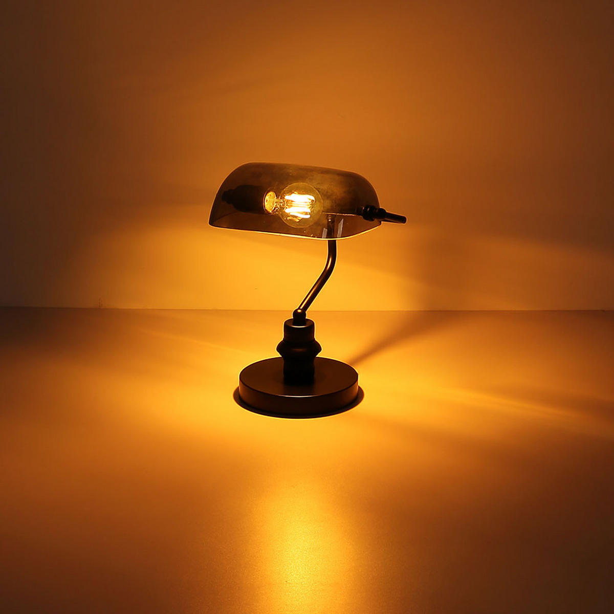 LED TISCHLEUCHTE Antique Schwarz Glas Rauch - Schwarz, Glas (25/18/32cm) - Globo Lighting