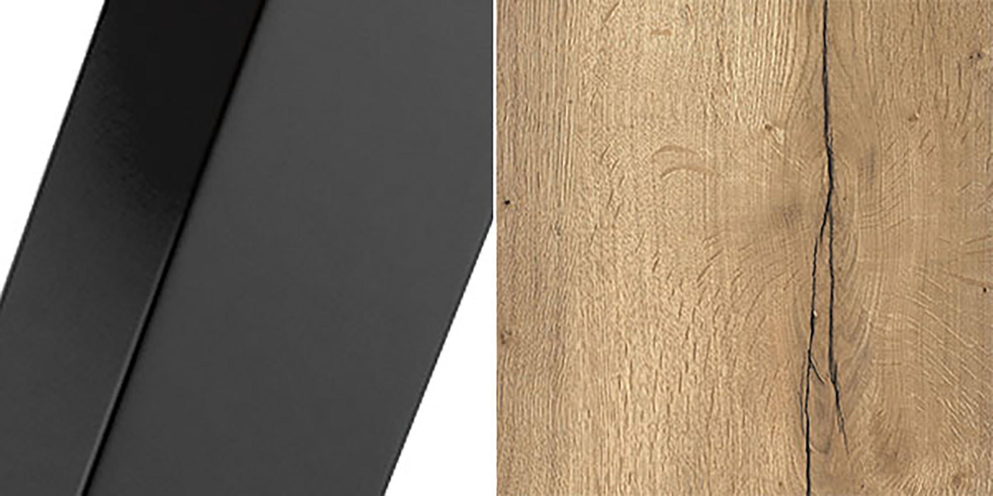 ESSTISCH Borte Halifax Eiche Natur / Schwarz 100/138 / 100 / 76cm - Alteiche/Schwarz, Holz/Holzwerkstoff (100/100/76cm) - Feldmann-Wohnen