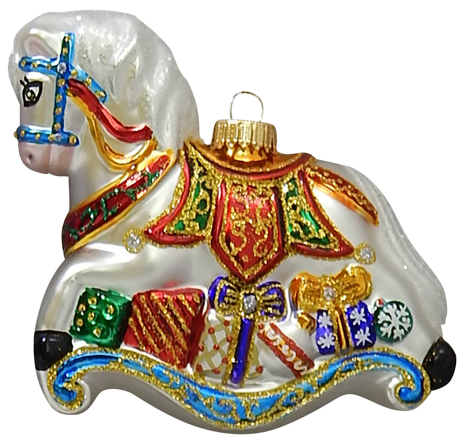 Krebs Glas Lauscha Christbaumschmuck Weiß 15x15x4 cm
