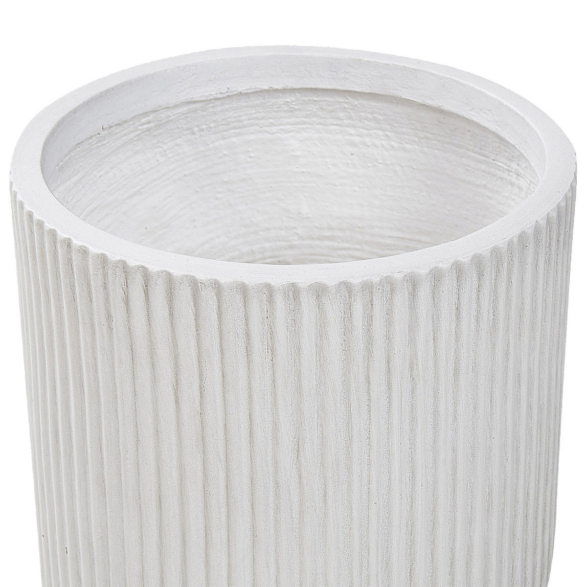 BLUMENTOPF cremeweiß rund 24/24/24 cm Daria - Weiß, Naturmaterialien (24cm) - Beliani