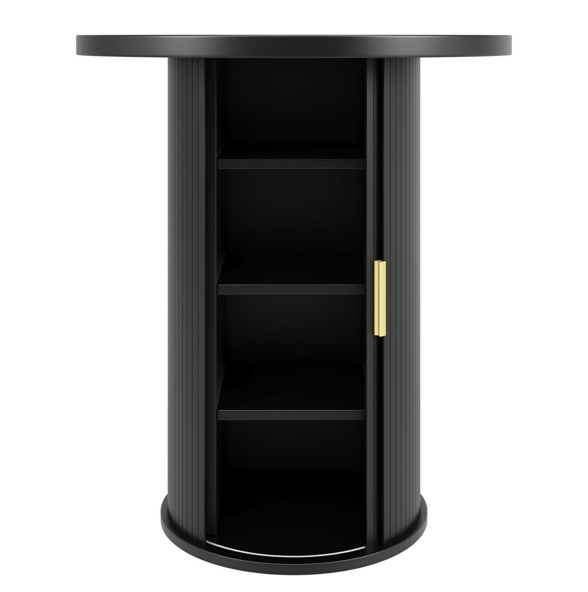 BARTISCH mit Stauraum 60 x 60 x 91,6 cm Schwarz - Schwarz, Metall (60/60/91.6cm) - Meubliv