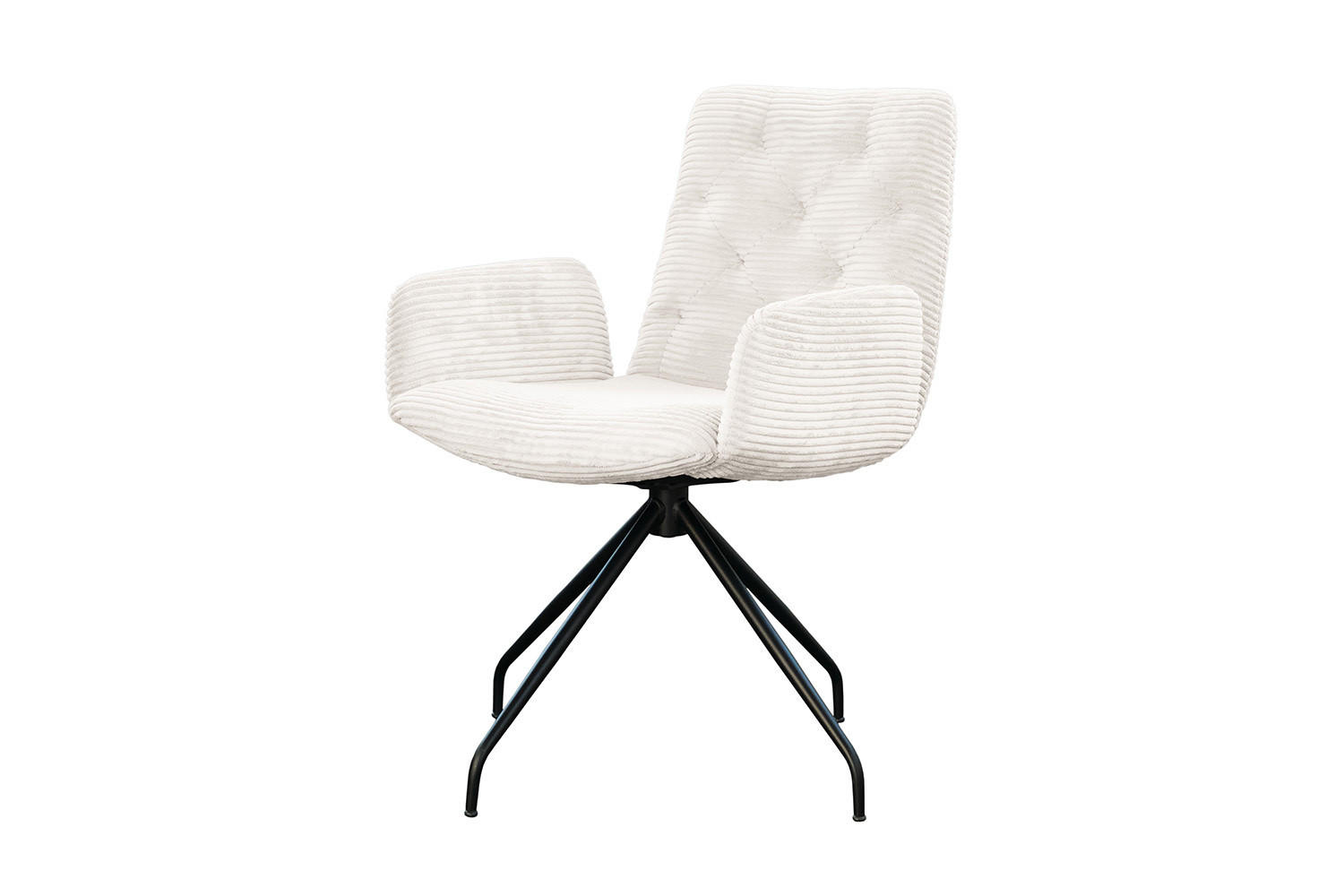DREHSTUHL NEW CHARME Weiß Cord - Weiß, Textil (59/87/66cm) - KAWOLA