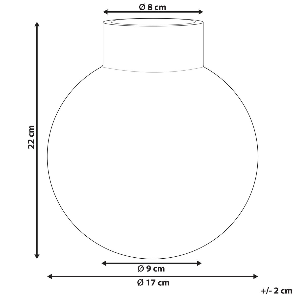 BLUMENVASE Glas grau Polydrosos - Grau, Glas (22cm) - Beliani
