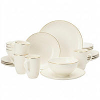 KOMBISERVICE Savona Goldlinie creme-gold 20er Set - Goldfarben/Creme, Keramik (1/1/1cm) - Seltmann Weiden