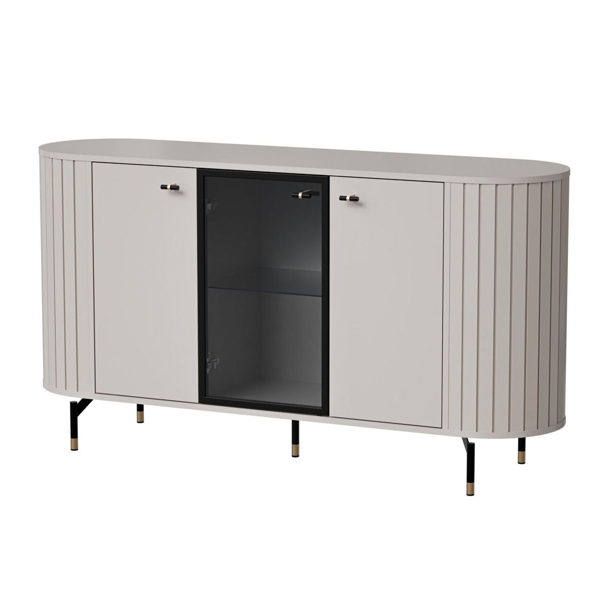 SIDEBOARD Zante Graubeige 150 cm - Taupe/Goldfarben, Holzwerkstoff/Metall (150/81/40cm) - Selsey
