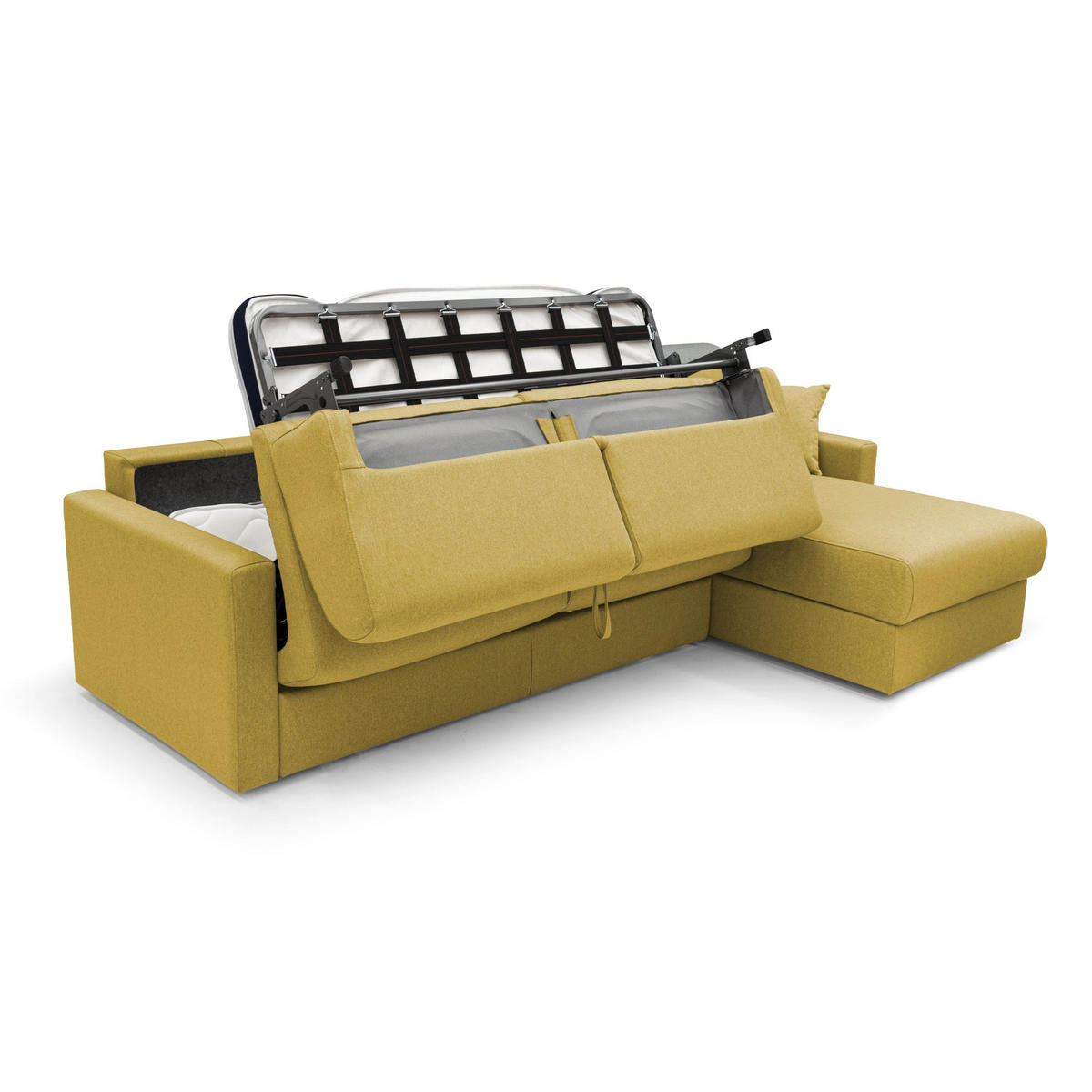 ECKSOFA RECHTS Chris - Gelb, Textil (288/96cm) - Divani.store