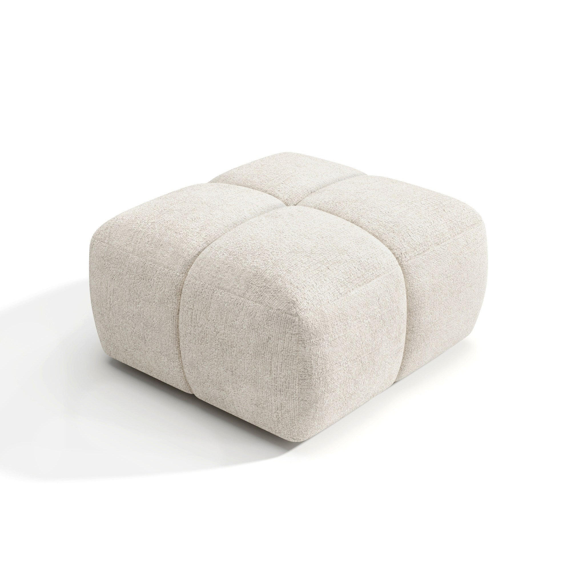POUFS NUBI Strukturierter Samt Creme 78cm - Creme, Textil (78/42/78cm) - Sia Home