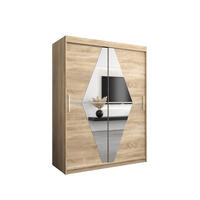 SCHWEBETÜRENSCHRANK 200/150/62 2-türig - Silberfarben/Sonoma Eiche, Holz/Kunststoff (150/200/62cm) - MÖBEL KRYSPOL