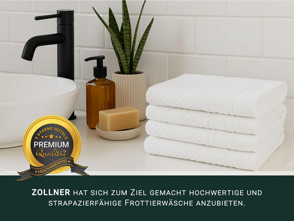 HANDTÜCHER, 4er-Set, 50x100 cm, 100% Baumwolle, Weiß - Weiß, Textil (50/100cm) - Zollner