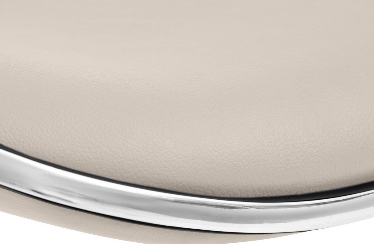 BARHOCKER Lederlook Creme - Creme/Weiß, Textil/Metall (45/71/45cm) - CLP