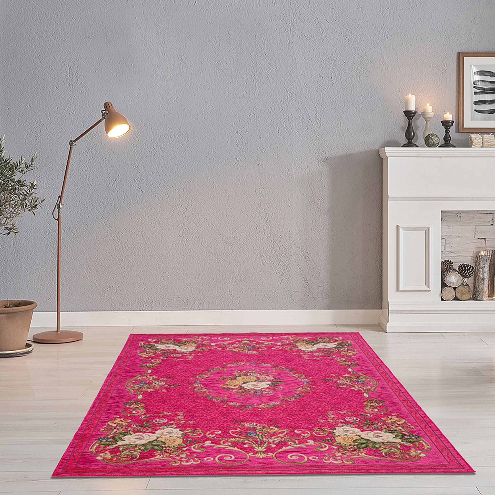 FLACHWEBTEPPICH Flomi Florence 80x150 cm - Pink, Textil (80/150cm) - THEKO