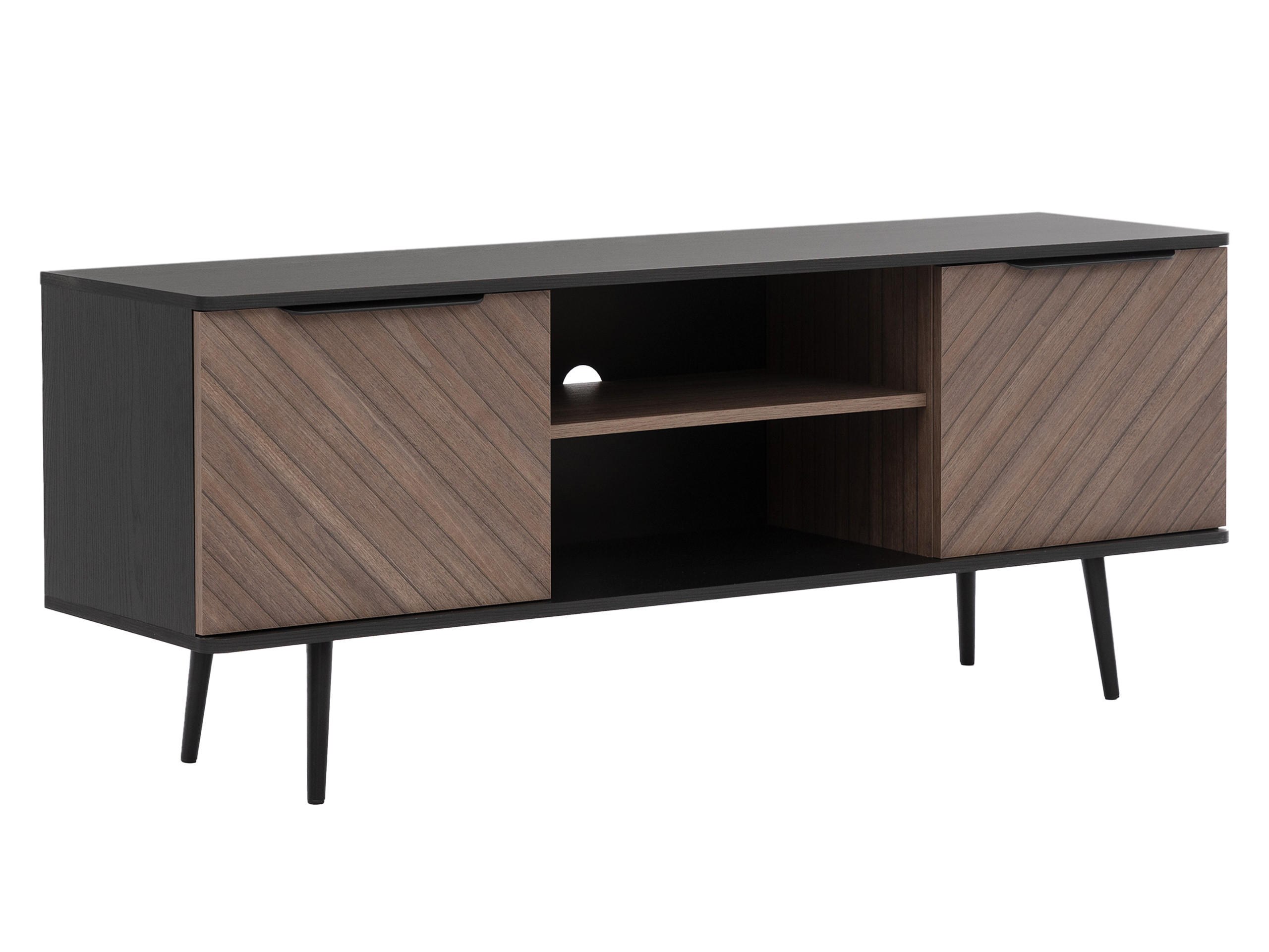 TV-LOWBOARD Pinelli PE04 - Schwarz/Braun, Holzwerkstoff/Metall (150/60/41cm) - MIRJAN24