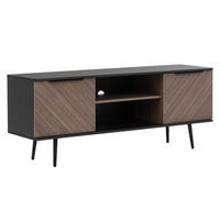 TV-LOWBOARD Pinelli PE04 - Schwarz/Braun, Holzwerkstoff/Metall (150/60/41cm) - MIRJAN24