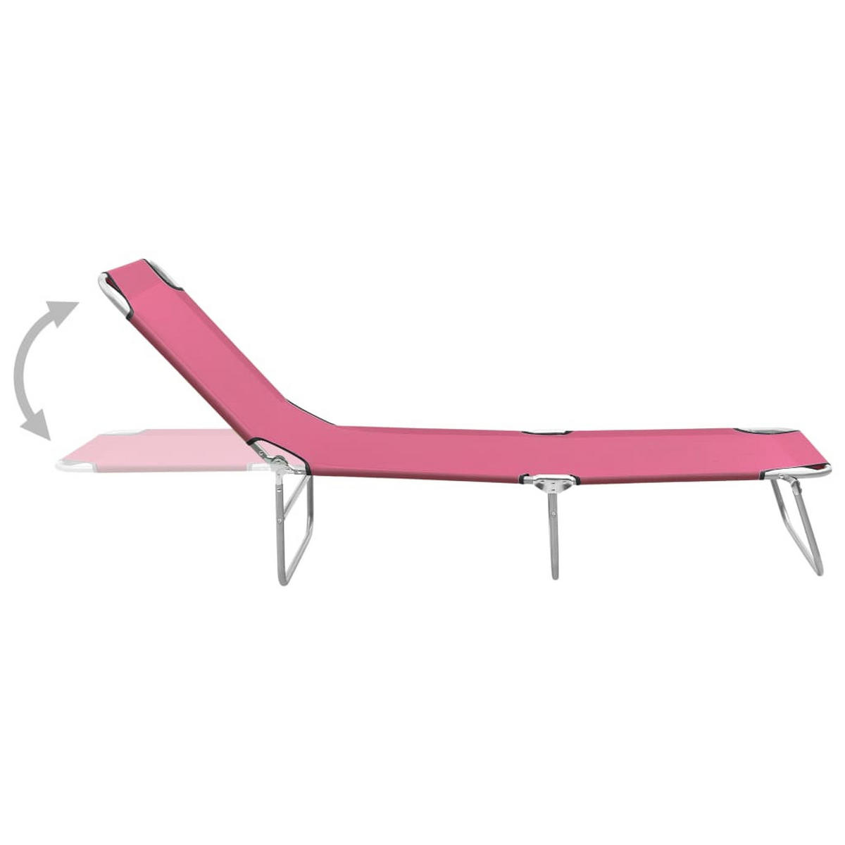 KLAPPLIEGE Stahl und Stoff Rosa - Pink, Textil (58/27/189cm) - furnicato