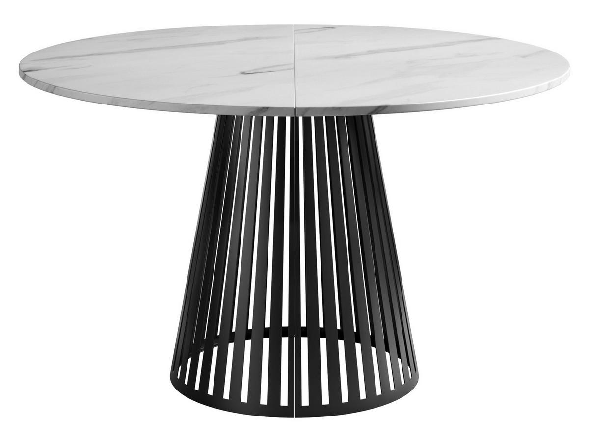 ESSTISCH ausziehbar Cone 120 - Schwarz/Weiß, Holzwerkstoff/Metall (120/120/76cm) - MIRJAN24