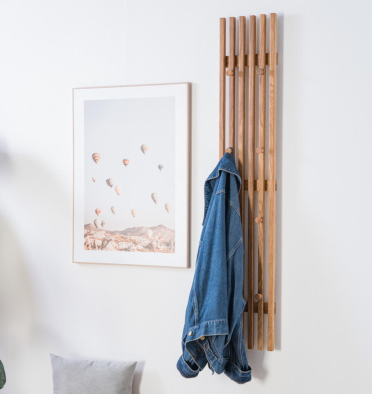 GARDEROBENPANEEL - Eiche massiv - Eichefarben, Holz (22/120/5cm) - home24