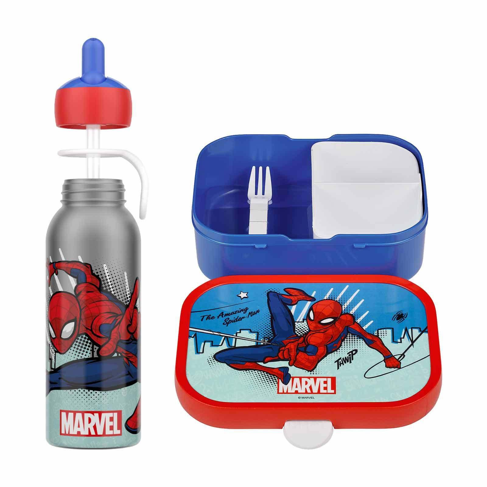 LUNCHSET MIT THERMOFLASCHE Campus Spiderman 2er Set - Blau/Rot, Kunststoff (1/1/1cm) - Mepal