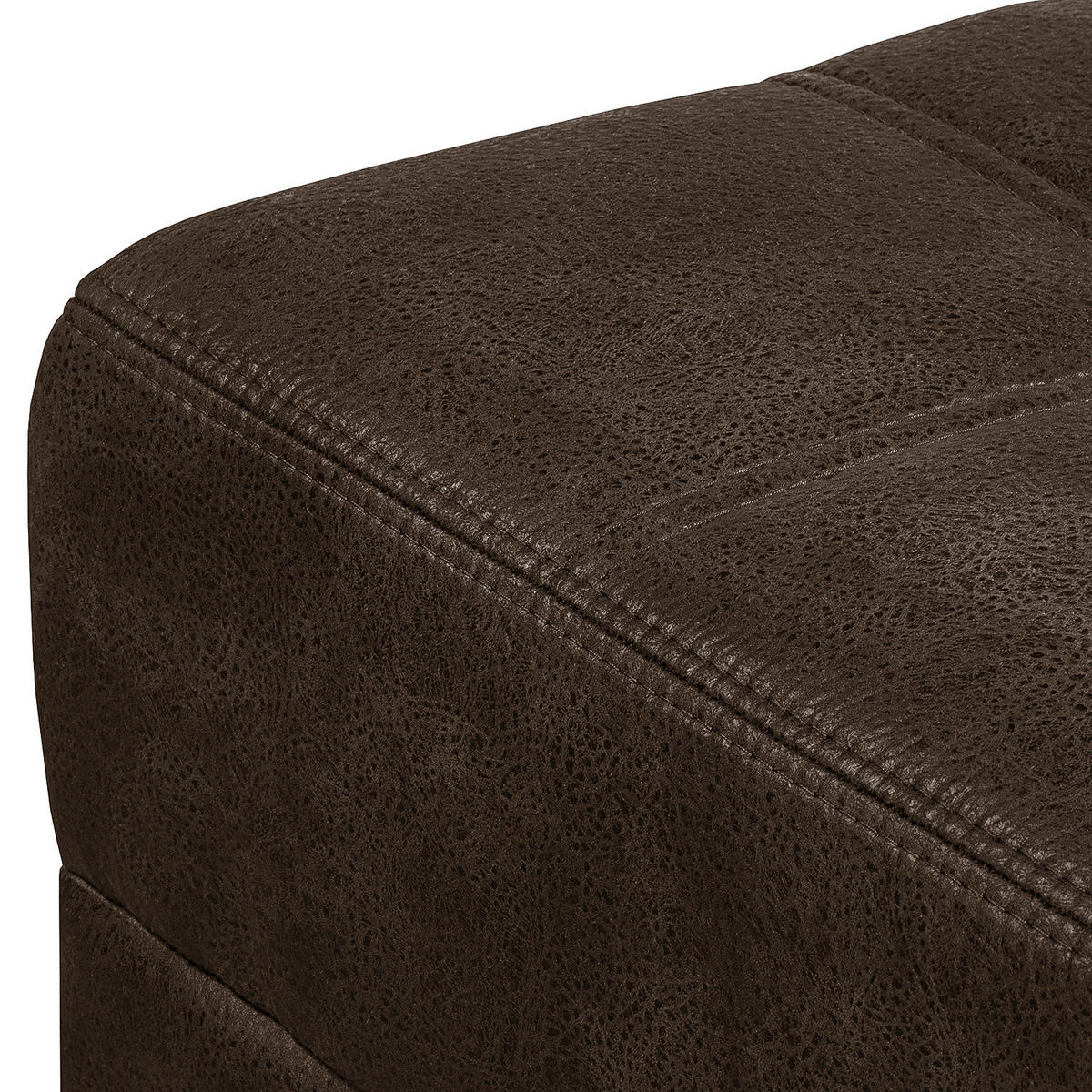 ECKSOFA mit Ottomane - Antiklederlook - Braun, Textil (282/167cm) - home24