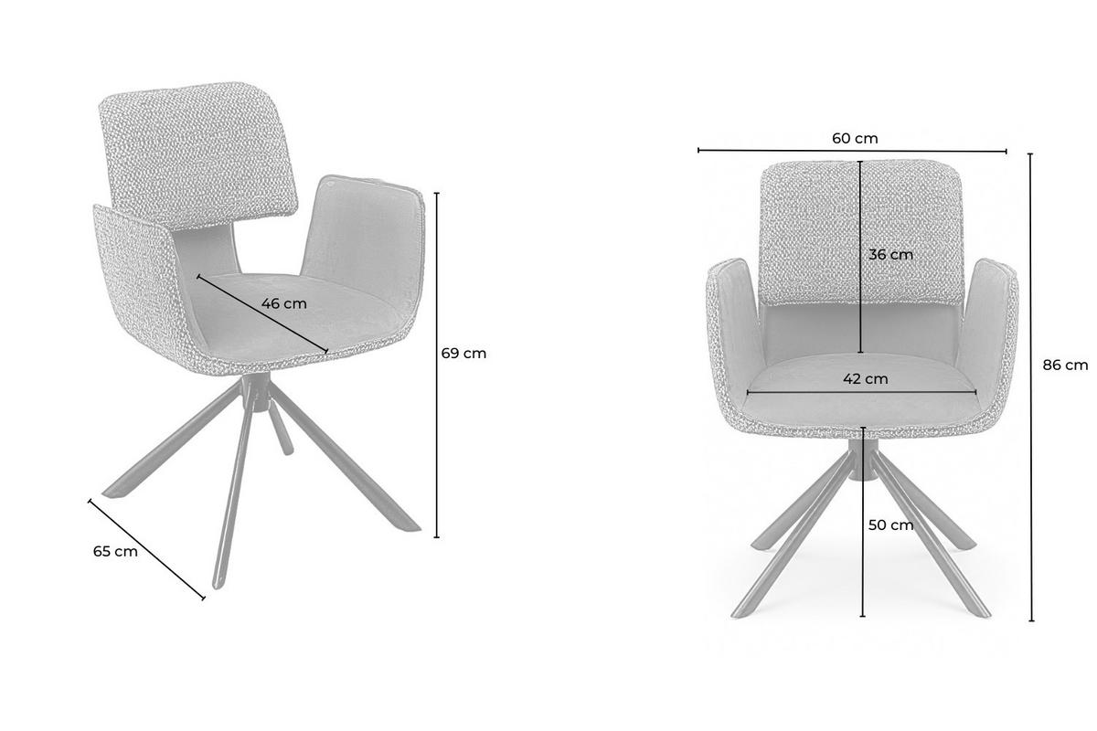 ESSZIMMERSTUHL EDENIA Grau Webstoff Drehbar (360°) (1er-Set) - Grau, Kunststoff/Textil (60/86/65cm) - KAWOLA