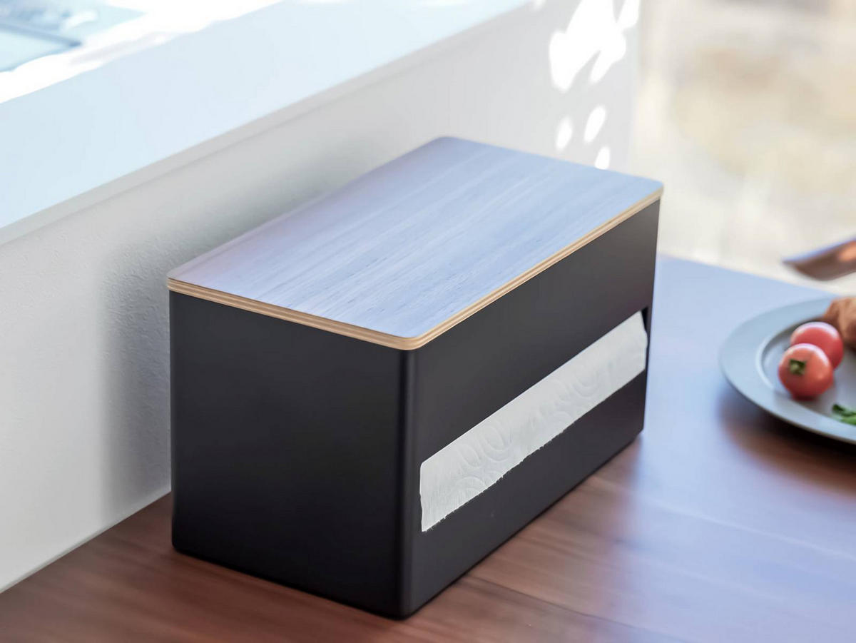 KÜCHENROLLENHALTER Rin schwarz 16/31/17 cm - Schwarz, Metall (31/17/16cm) - Yamazaki