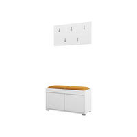 GARDEROBEN-SET Gesita VII - Silberfarben/Weiß, Holzwerkstoff/Kunststoff (84/45/35cm) - MIRJAN24