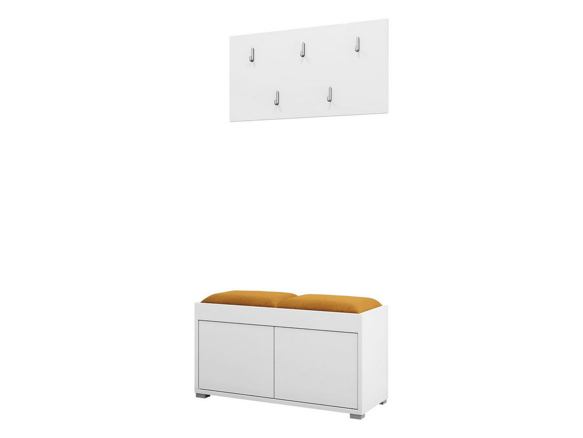GARDEROBEN-SET Gesita VII - Silberfarben/Weiß, Holzwerkstoff/Kunststoff (84/45/35cm) - MIRJAN24