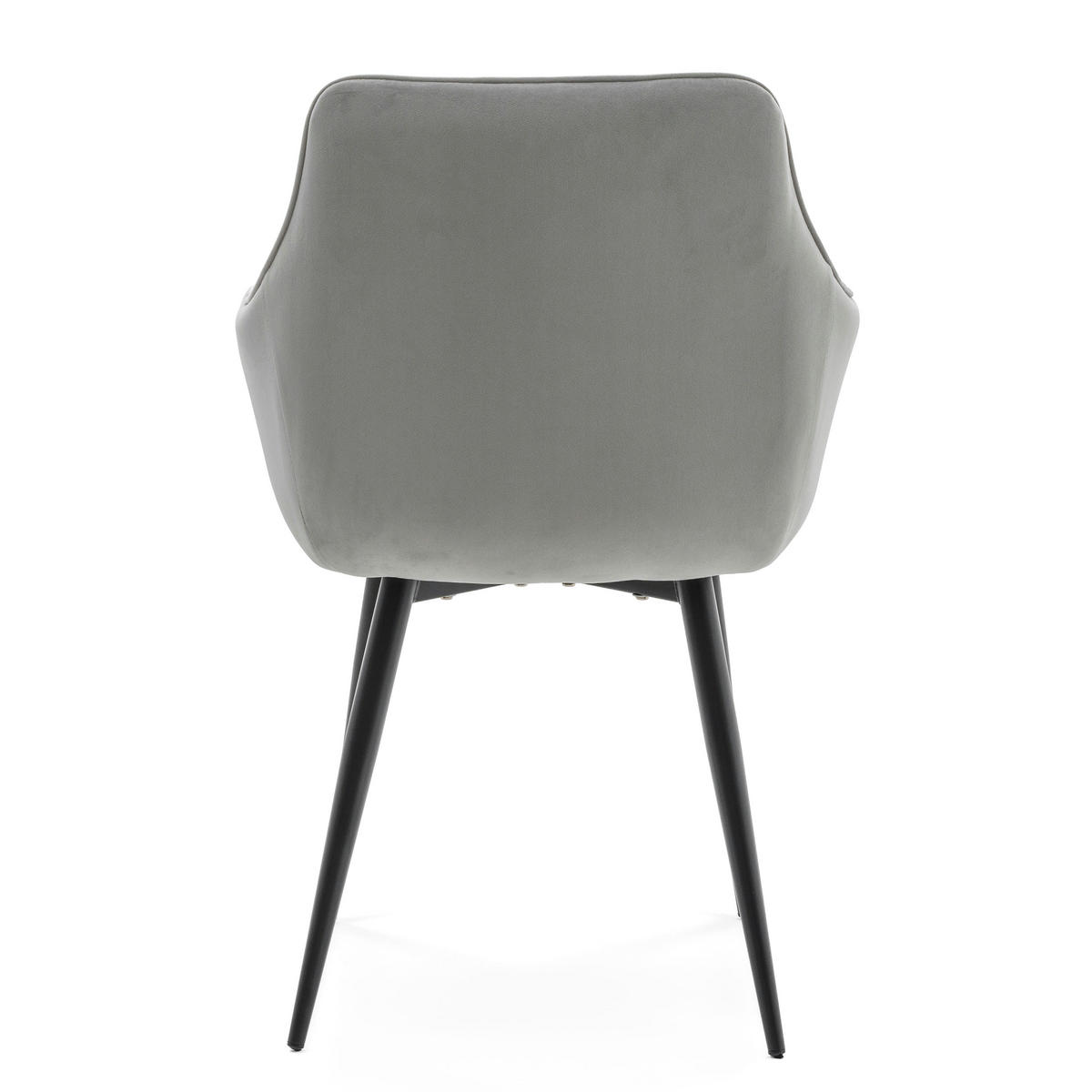 STUHL QUATTRO gepolstert mit Steppung - hellgrau - Samt Velours - Hellgrau/Schwarz, Textil/Metall (58/88/58cm) - NEW HOME