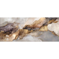 GLASBILD 125x50 cm abstrakte Kunst gold - Beige, Glas (125/50cm) - artissimo