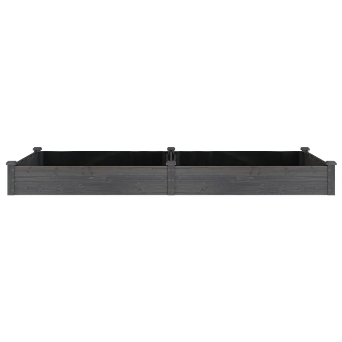 HOCHBEET mit Einsatz Grau 240x120x25 cm Massivholz Tanne - Grau, Holz (240/25/120cm)