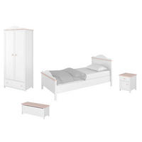 KINDERZIMMER-SET Luna weiß / rosa 333x209x196cm 4-teilig - Weiß, Holz/Holzwerkstoff (333/196/209cm) - Feldmann-Wohnen