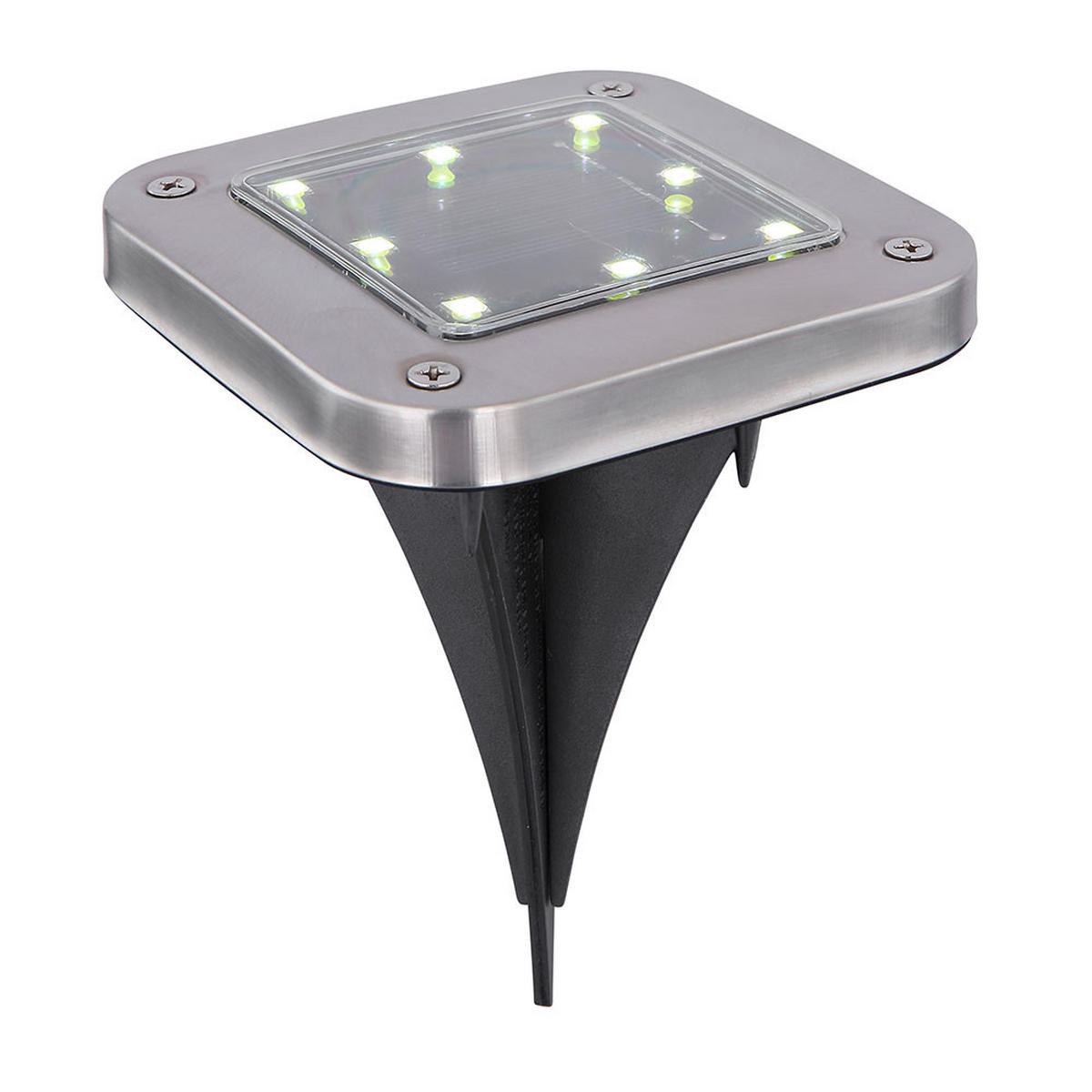 LED Solarlampe AUSSENLEUCHTE Edelstahl Silber 6er Set - Silberfarben, Metall (10/10/13cm) - Globo Lighting