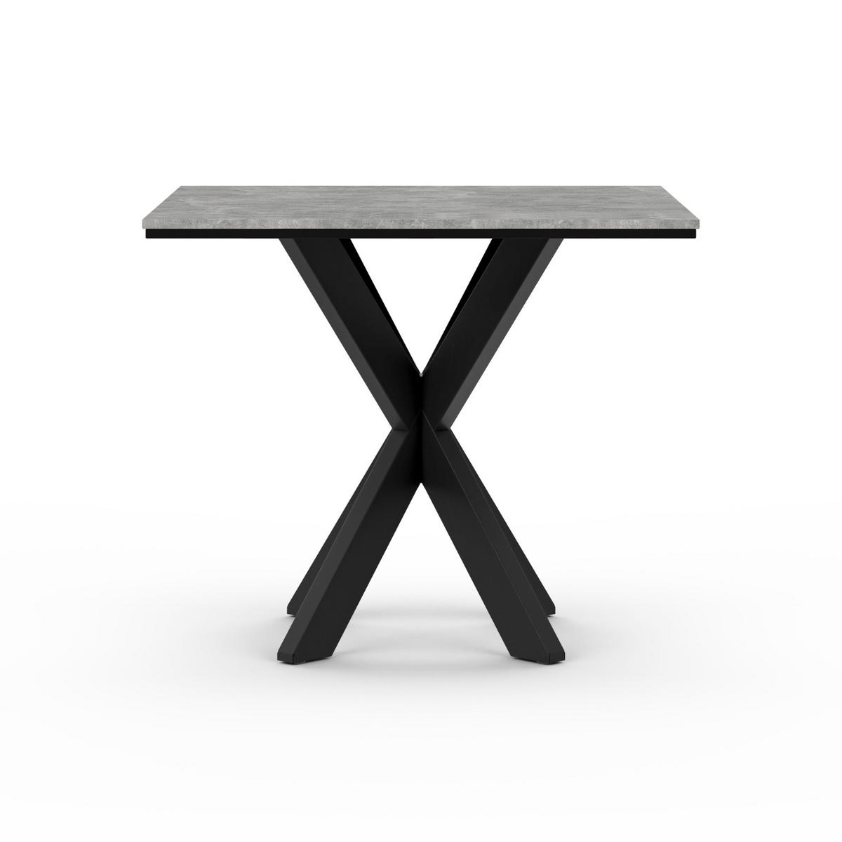 ESSTISCH Grau Betonoptik 90x90 cm - Schwarz/Grau, Holzwerkstoff (90/90/76.5cm) - PROSPERO