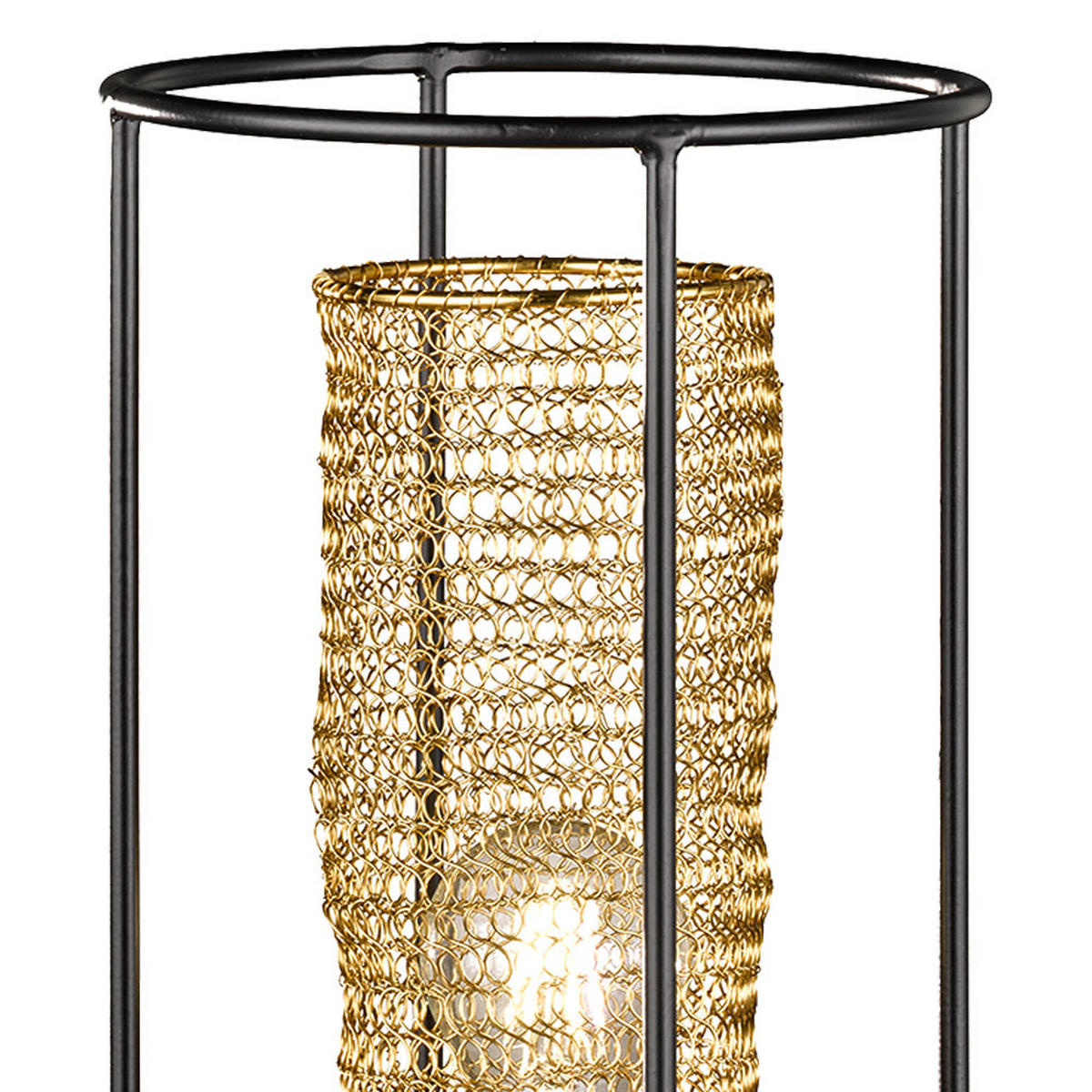 TISCHLEUCHTE Waben Design Gold - Goldfarben, Metall (20/20/36cm)