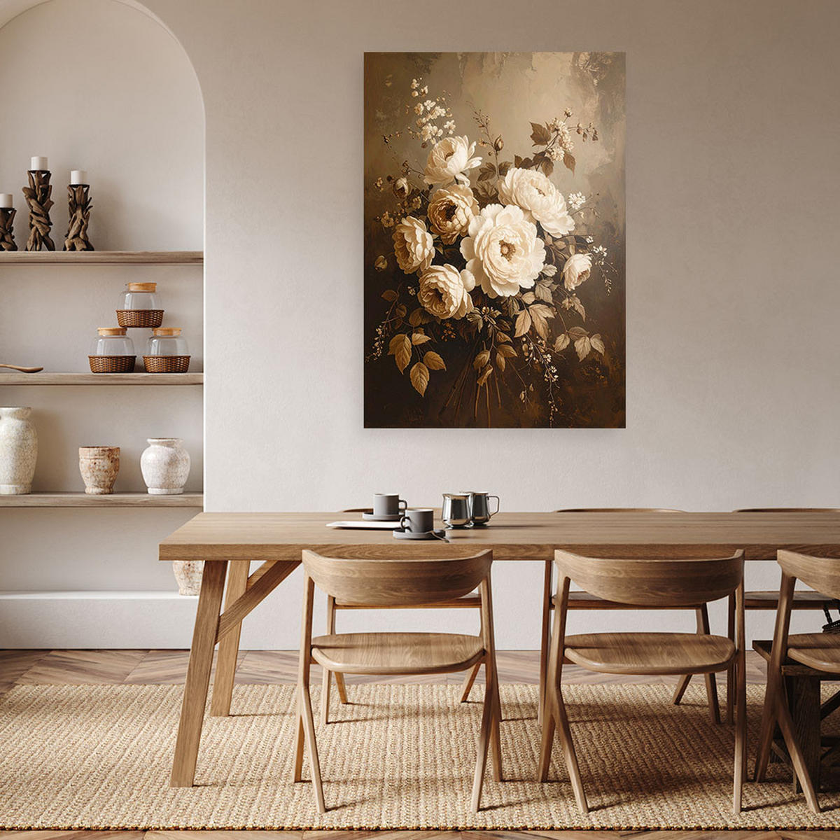 LEINWANDBILD Blumen 60x90cm - Braun, Textil (60/90cm) - Feeby