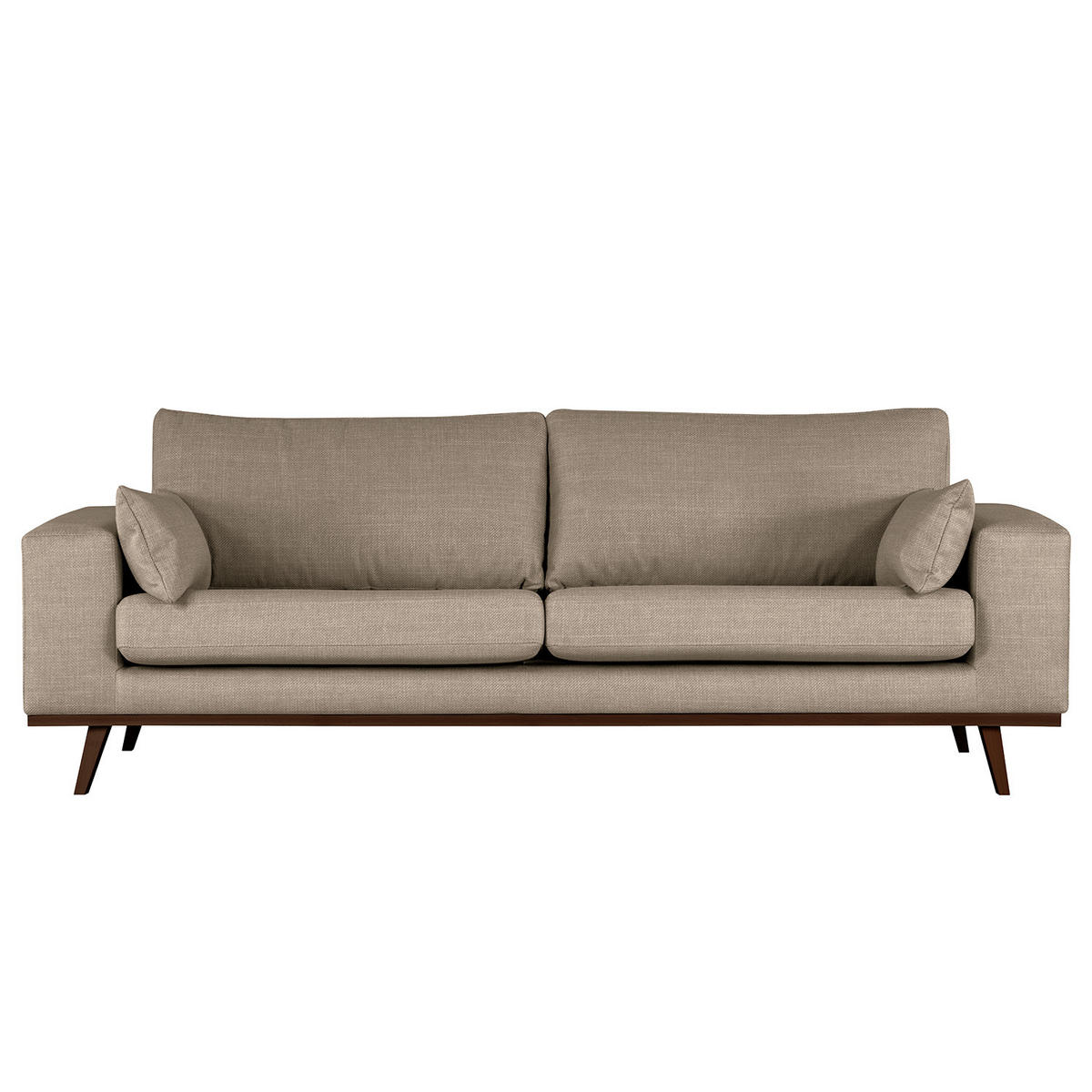 2-SITZER SOFA - Taupe/Buchefarben, Textil (197/81/88cm) - home24
