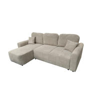 ECKSOFA HENRY in kalt Beige mit Schlaffunktion und Bettkasten - Greige, Textil (232/150cm) - KS Home Concept