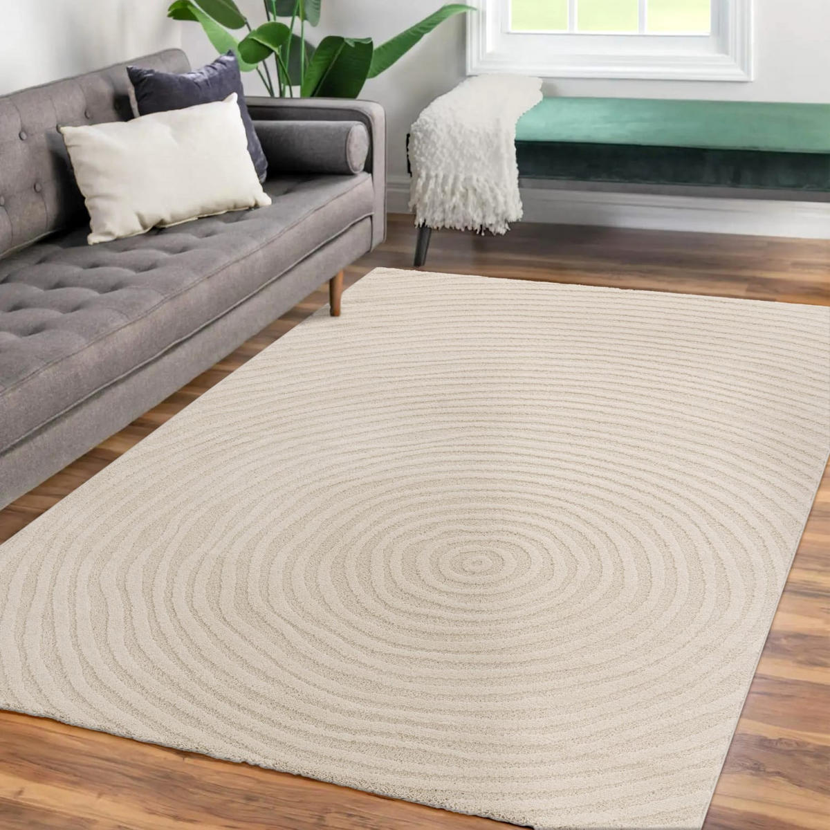 FLACHWEBETEPPICH Boho Creme 80 x 150 cm - Creme, Kunststoff (80/150cm) - TT Home