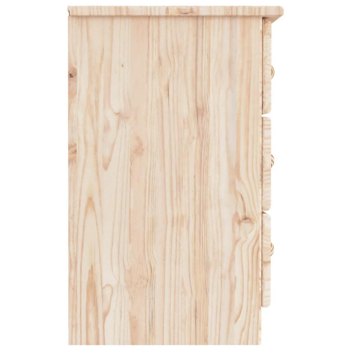 NACHTTISCH Natur 41/35/55,5 Cm Massivholz Kiefer - Braun, Holz (35/55.5/41cm) - vidaXL