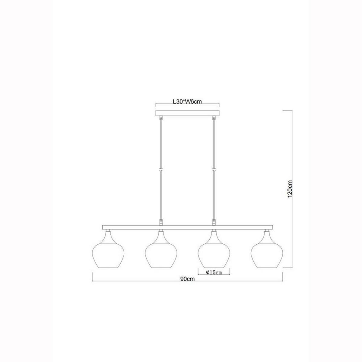 LED HÄNGELEUCHTE Maxy Metall Schwarz - Schwarz, Glas (90/15/120cm) - Globo Lighting
