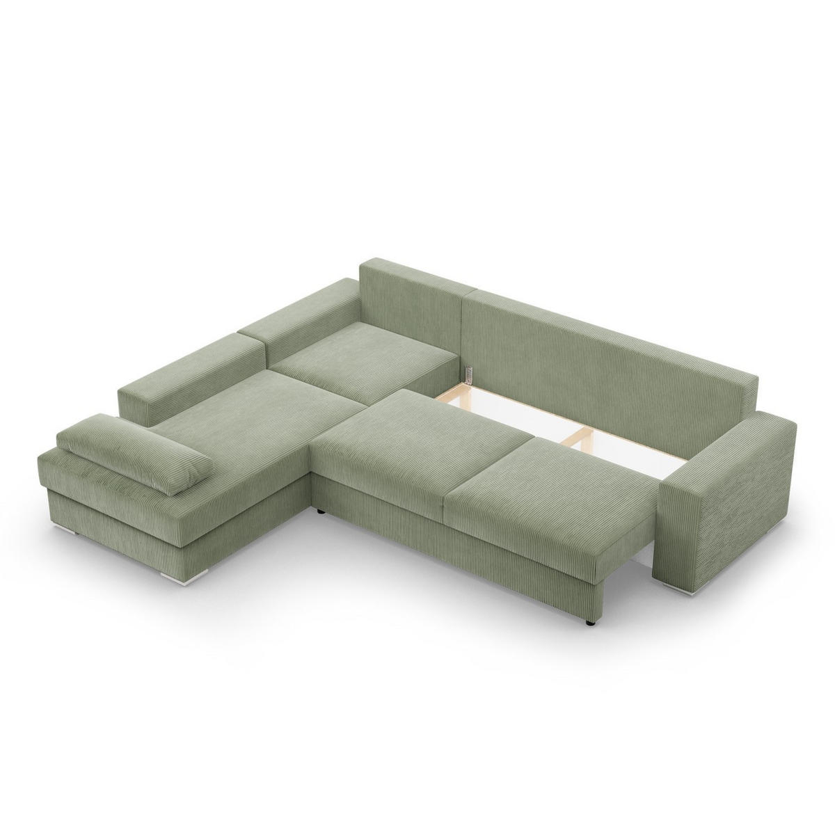 ECKSOFA MIT SCHLAFFUNKTION VELANO Grün - Grün, Textil (231/287cm) - Mebligo