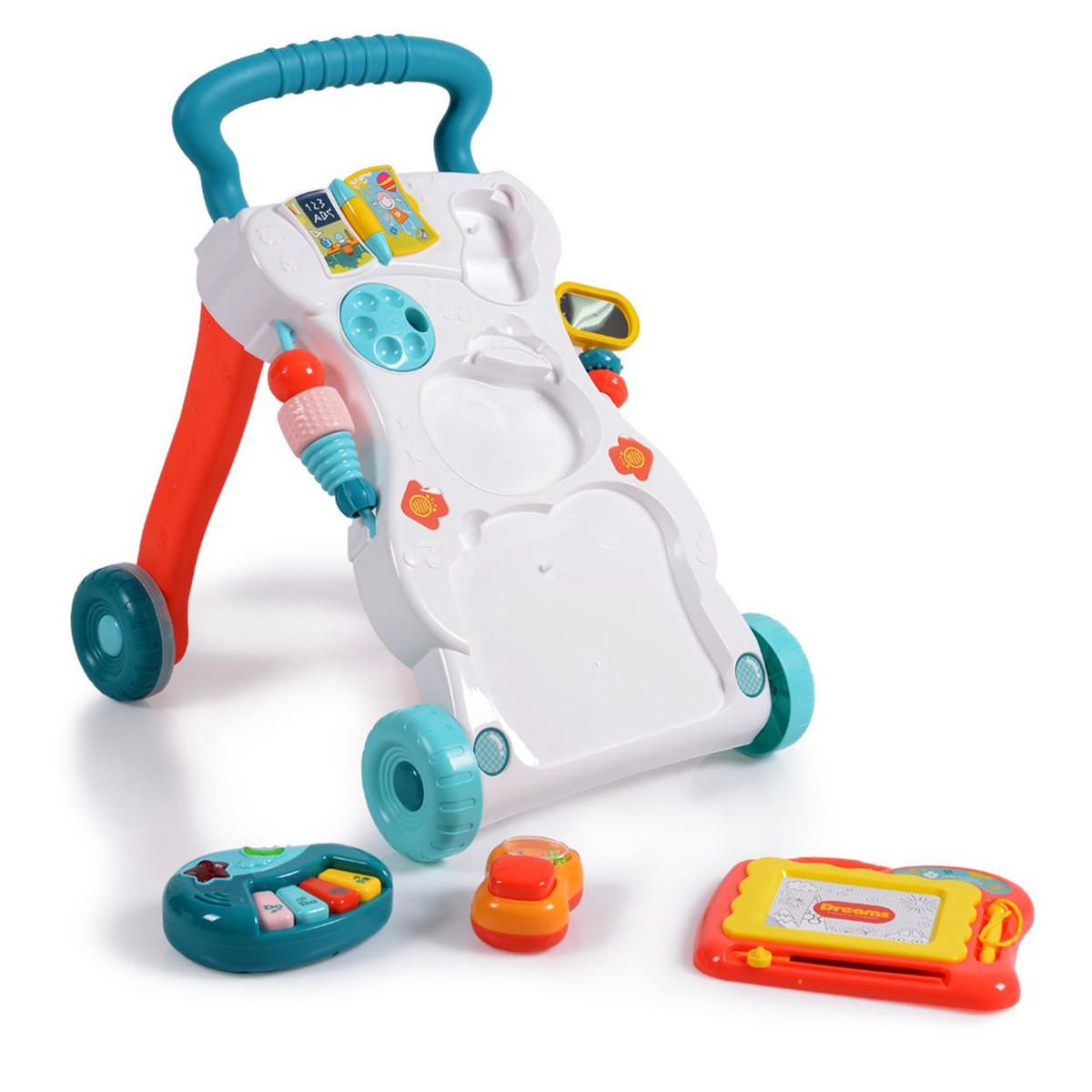 LAUFHILFE Dreams grün Spielcenter, Zeichenbrett, Melodien und Geräusche - Grün, Kunststoff (34/45/42cm) - Moni