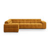 ECKSOFA links Kendal aus Samt senf 6 Sitzplätze - Dunkelgelb, Textil (231/332cm) - Micadoni