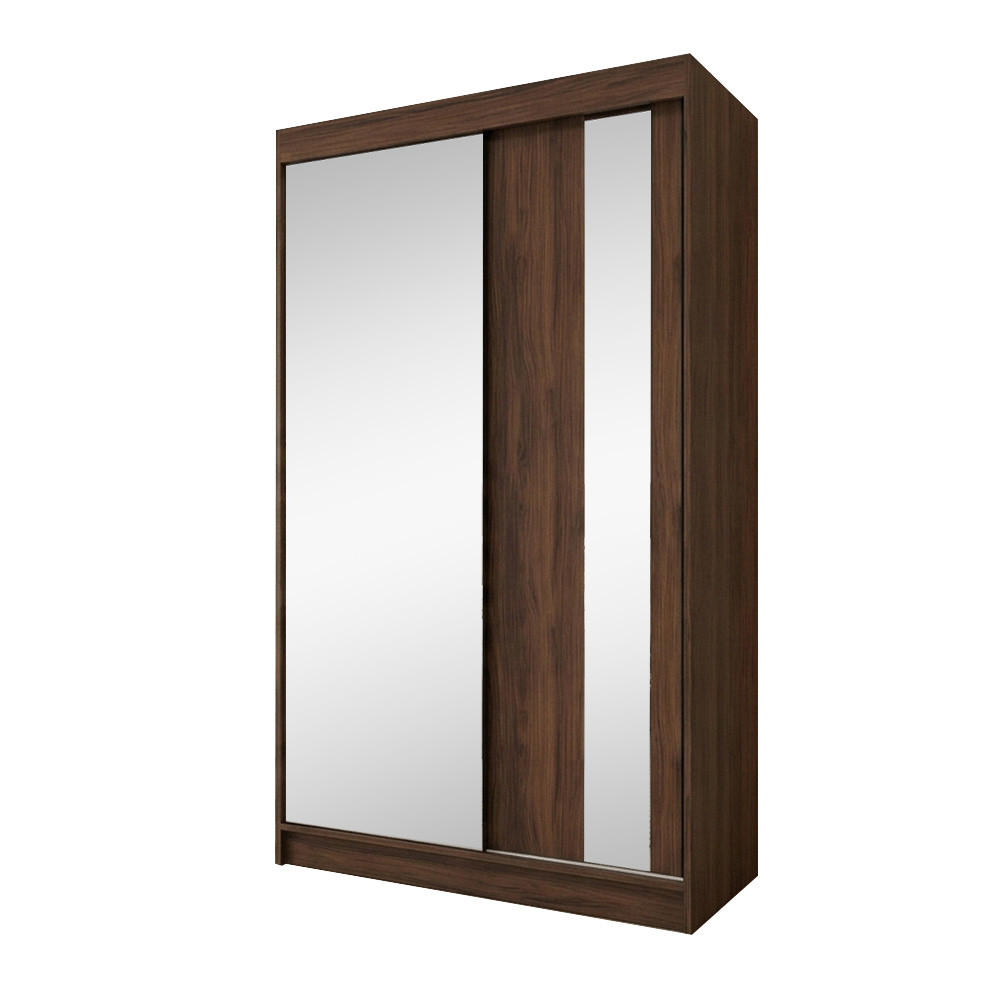 Beautysofa SKŘÍŇ S POSUVNÝMI DVEŘMI Gaja II se zásuvkami a zrcadlem, 120 / 216 / 61 cm, ořech