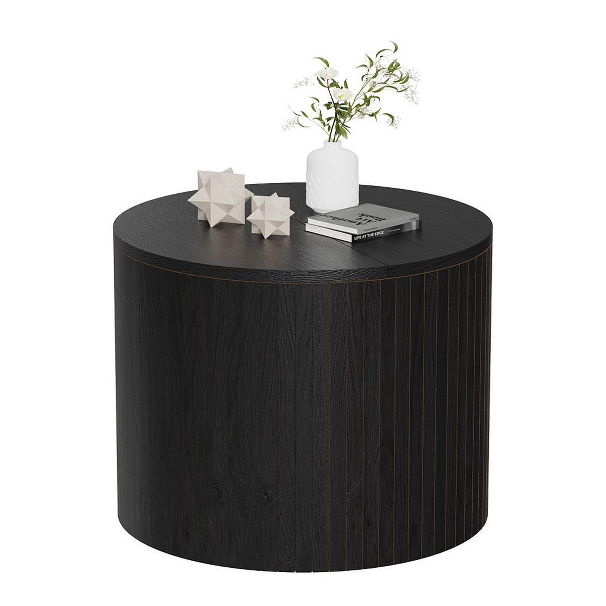 COUCHTISCH Tavilo Schwarz/Eiche 48 x 48 cm - Schwarz/Braun, Holzwerkstoff (48/48/38cm) - Vicco