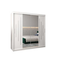 SCHWEBETÜRENSCHRANK 200/200/62 2-türig - Silberfarben/Weiß, Holz/Kunststoff (200/200/62cm) - Abiks Möbel