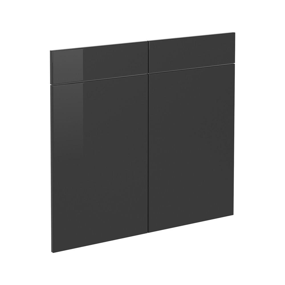 KUCHYŇSKÁ DVÍŘKA R-Line Antracitový vysoký lesk - vysoce lesklá černá, kompozitní dřevo (79.2/70.8/1.6cm) - Vicco